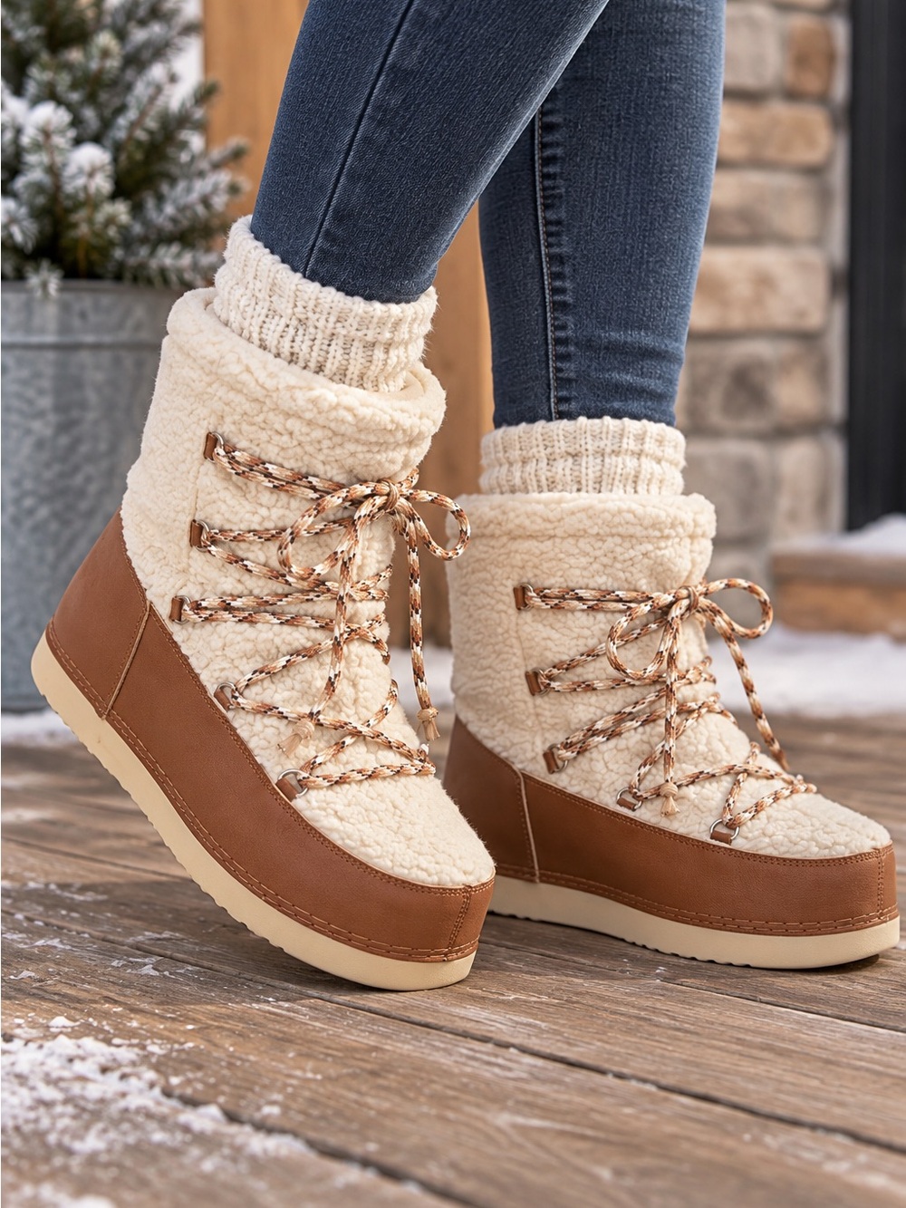 ZENITA Boots with Memory Foam Insole - Universal Thread Cognac - Size 10